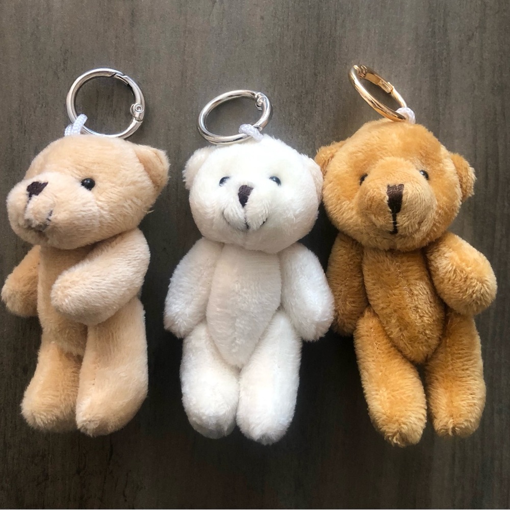 Cute Mini Plush Teddy Bear Keychain 3.5 Inch - Single
